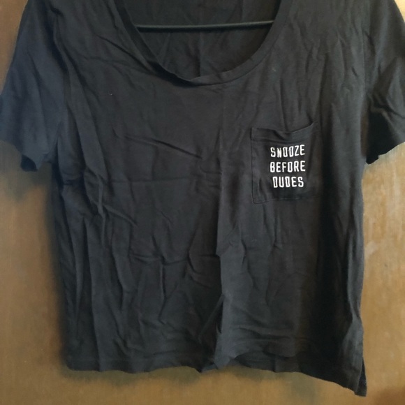 PINK Victoria’s Secret Black crop top with pocket. Size XS. - Picture 3 of 4